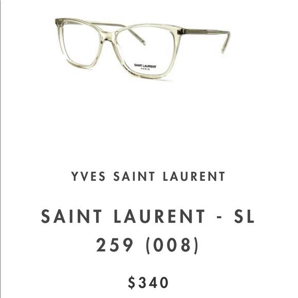 Saint Laurent • Clear Acetate Eye Glasses • NIB - Picture 8 of 9